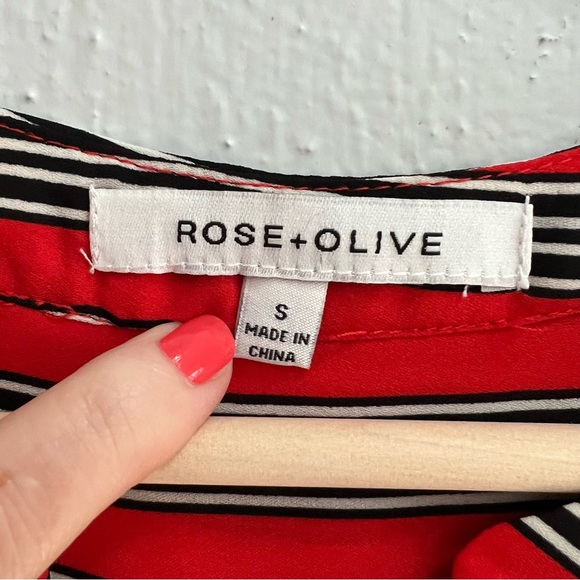 Rose + Olive Sleeveless Burnt Orange Stripe Tunic - Picture 4 of 8
